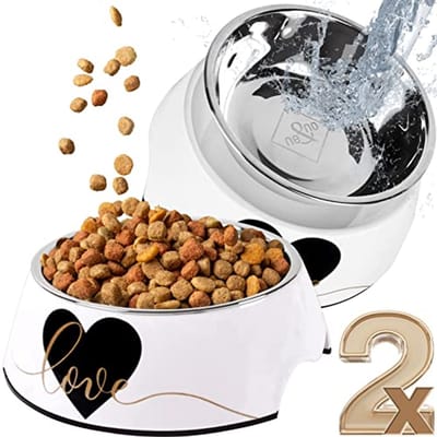 Voerbak set van 2 voor kleine honden en katten - Antislip Design voor Puppy's