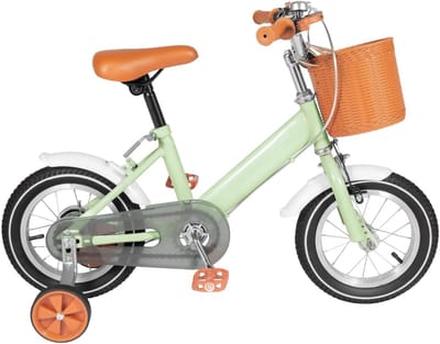 Kinderfiets 12 inch - Loopfiets Stabilisatoren - Buiten Spelen - Inclusief Mandje - Verstelbaar 60-70cm - Groen