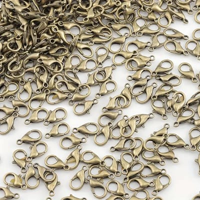 MGM Trading - 100 stuks 12*7mm Kreeftsluiting Open Ring Springring Vintage Groen, Sieradensluiting Kreeftsluiting Voor Zelfgemaakte Armband Ketting Sieraden Maken, gouden doe-het-zelf