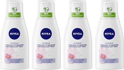 NIVEA Oogmake-Up Remover Sensitive Kamille Waterproof - 4 x 125 ml - Voordeelverpakking