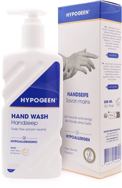 Hypogeen Handwash - PH neutraal - parfumvrij - hypoallergeen - ook geschikt voor de (over)gevoelige huid - handhygiene product - hypoallergene handzeep - pompflacon 300ml