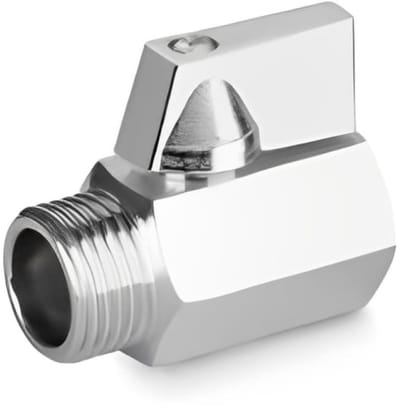 Mini Kogelkraan Messing Verchroomd 3/8 AG x IG