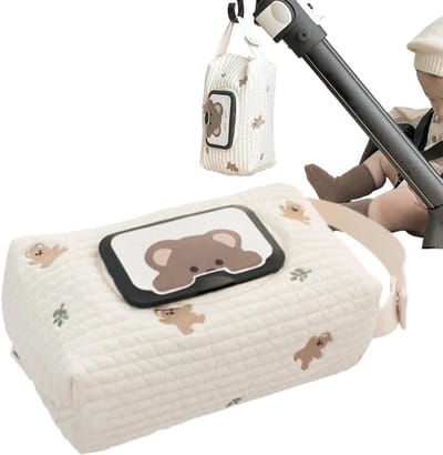 Babydoekjes Tas - Herbruikbare Organizer - Onderweg Hygiëne - Schattig Cartoon Design - 20 x 12 x 8 cm - Multicolor