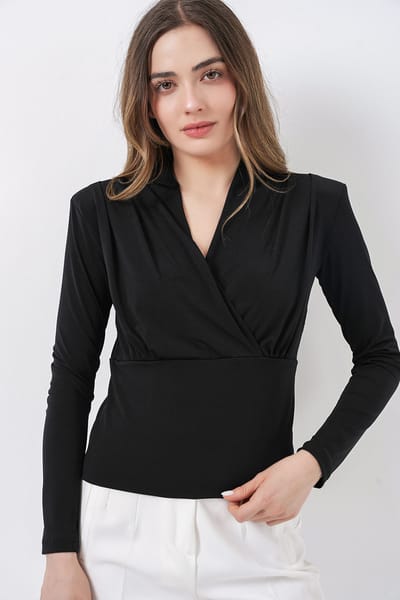 V-hals Drapé Blouse