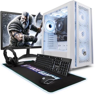 Vibox Gaming PC Set - Ryzen 3 3200G - Onboard Videokaart - 16GB RAM - 1TB SSD - Windows 11 - WiFi 6 + Bluetooth 5.4 - 22" Monitor + Accessoires