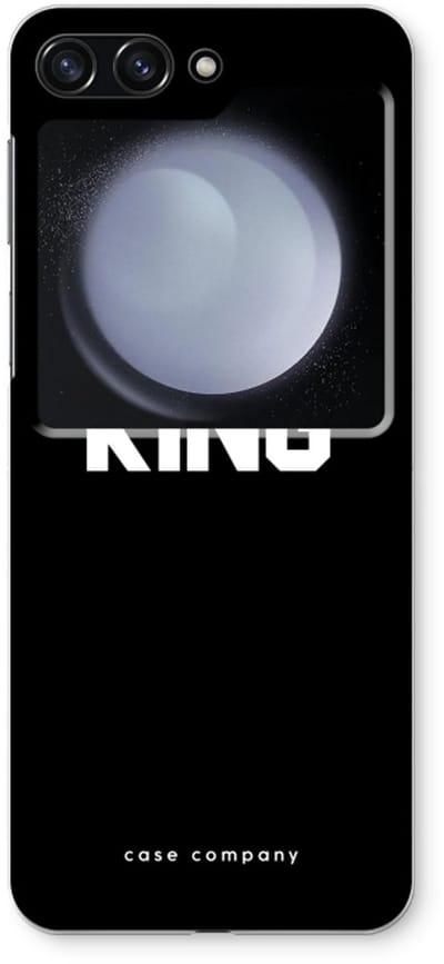 Case Company® - Hoesje geschikt voor Samsung Galaxy Z Flip5 hoesje - King zwart - Soft Cover Telefoonhoesje - Bescherming aan alle Kanten en Schermrand