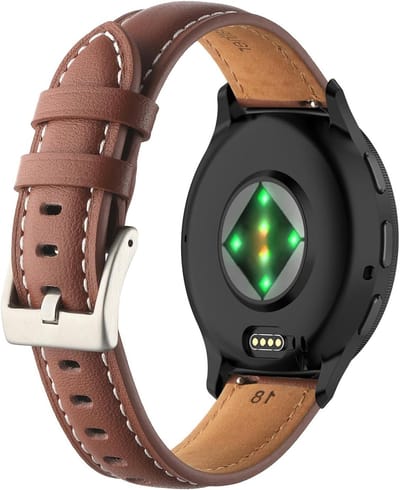 Zachte lederen horlogeband van 18 mm, vervangband voor sporthorloges, geschikt voor Venu 3S, Venu 2S, Forerunner 265S, 255S, Vivoactive 4S en Vivomove 3S