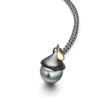 Luna-Pearls - 216.0804 - Ketting - 925/-Zilver met Tahiti gekweekte parel