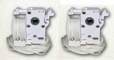 2x Wit Kantelmechanisme voor Horizontale Raambekleding (50mm Lamellen)