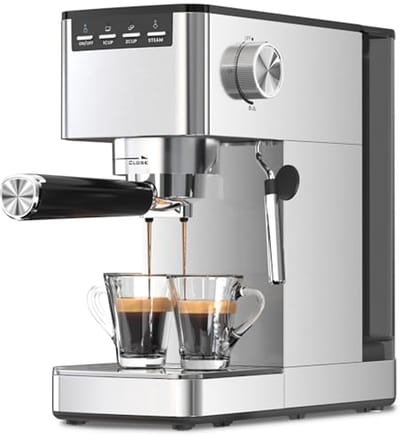 Espressomachine met 20 stangen en melkopschuimer voor cappuccino en koffie