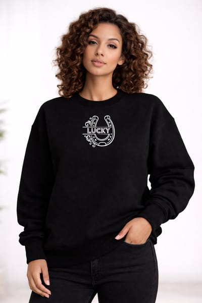 La Booty Oversized Trui Zwart – Sweater – Streetwear – Lucky- Premium Katoen- Made Belgium- Maat S/M