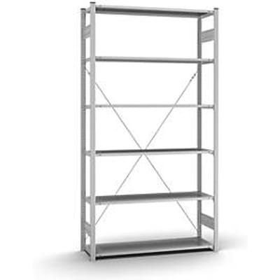 Insteekstelling Orion Plus - basissectie - L 1300 x D 400 x H 2500 mm - 6 legborden - draagvermogen per legbord 95 kg - verzinkt