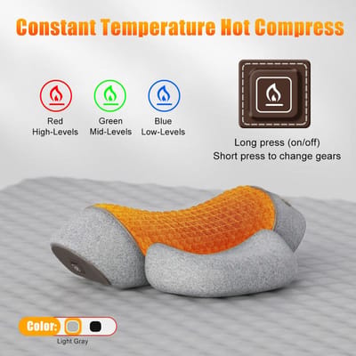 3-in-1 Nekmassager Cervicale Kussen Hete Compressie Vibratiemassage Nek Tractie Ontspanningskussen Wervelkolom Ondersteuning Massagetools