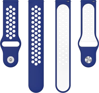 Siliconen bandje - geschikt voor Samsung Gear S3 / Galaxy Watch 3 45 mm / Galaxy Watch 46 mm - blauw-wit