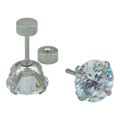 Luxe Dames Oorstekers – 8 mm Briljant geslepen CZ steen - Hypoallergeen premium staal