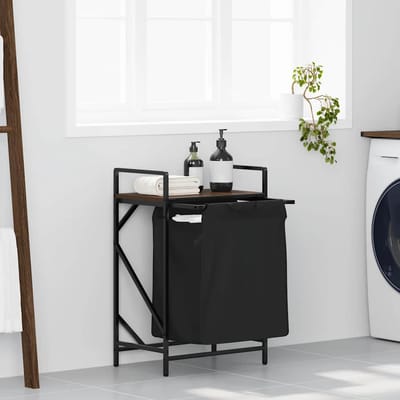 vidaXL - Wasmand - 1 - vak - met - plank - bruin - eikenkleurig
