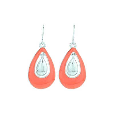 Behave - Oorbellen - Oorhangers - Druppelvorm - Rood - Zilverkleur - Dames - Elegant & Tijdloos - 3 cm