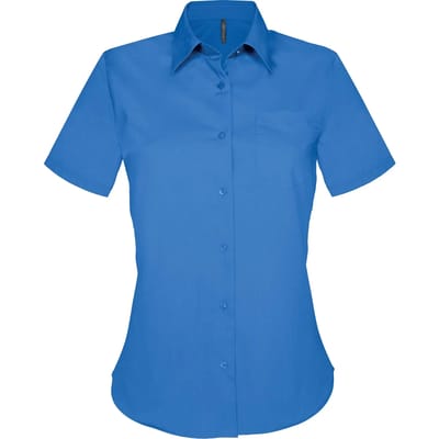 Kariban Overhemd in onderhoudsvriendelijk polykatoen-popeline korte mouwen dames K548 - Bright Turquoise - M