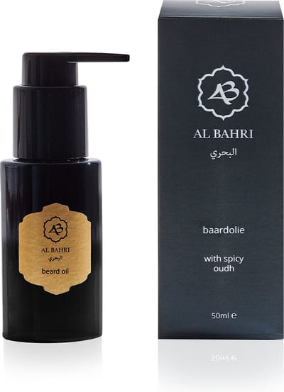 Luxe baardolie met oud-geur. Druivenpit-, argan- & jojoba-olie voeden, hydrateren en geven glans. 30ml.
