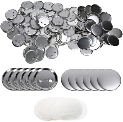 Dailygoody - 100pcs Blank Buttons Pin Set 58mm - DIY Badge Maker Set