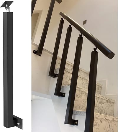 Trapleuning Verlichting - Leuning Paal - Veilige Trappen - Zijmontage Ontwerp - 95cm Lengte - Zwart