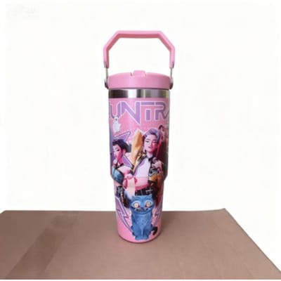 Nieuwe Bingba Beker Roestvrij Staal Draagbare Autobeker Vacuüm Rietje Heksenjager Groep Geïsoleerde Beker 900ML roze