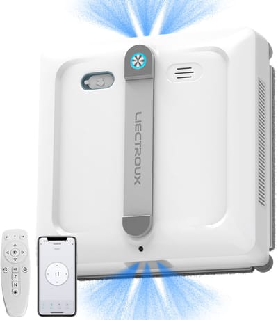 Robot Raamwisser-Raamreinigingsrobot-9000 Pa Zuigkracht-6-Weg Spray-App En Afstandsbediening-4 Reinigingsmodi-Glas-26,5×26,5×7,5 Cm