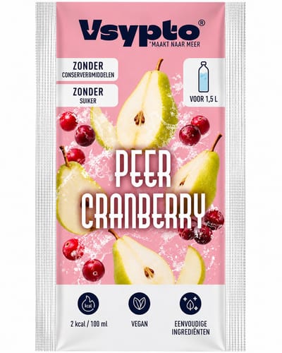 VSYPTO Peer & Cranberry - Water aromapoeder, 9g - 5 stuks