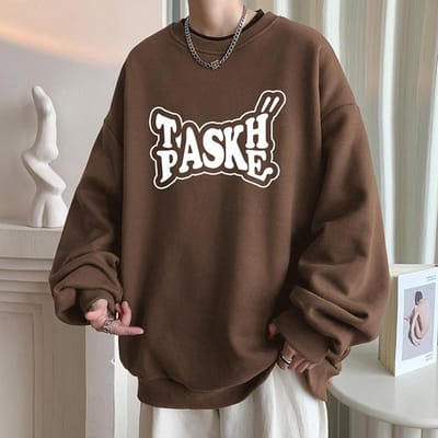 Trendy Merk Crew Neck Pullover Trui Heren Lange Mouwen Bedrukte Top Student Los Heren Onderhemd 4XL