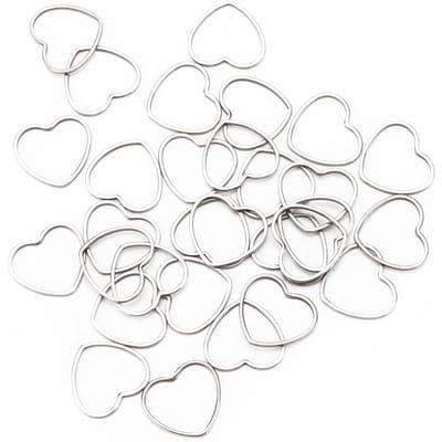 30 stuks oorbelhangers, hartvormige hangers van roestvrij staal met hol frame, ideaal voor het maken van oorbellen, kettingen en armbanden. white