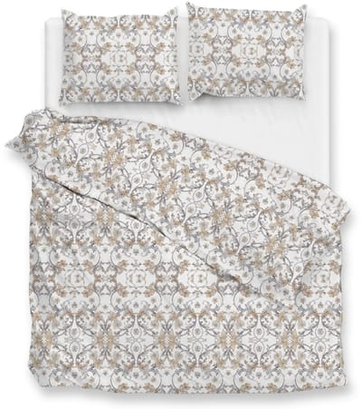 Zohome Dekbedovertrek Fausto - Deken - Dekbed - Grijs - 100% Katoen - Ornamenten - 200x220 + 2 slopen 60/70 cm