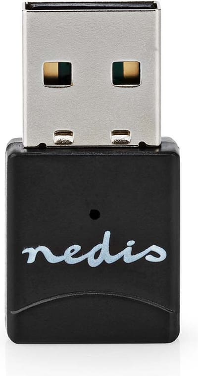 Nedis Netwerk-Dongel - Wi-Fi - AC600 - 2.4/5 GHz (Dual Band) - USB2.0 - Wi-Fi-snelheid totaal: 600 Mbps - Windows 10 / Windows 11 / Windows 8