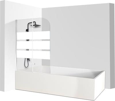 badwand Badplaats 5 mm dik Helder Glas Badscherm Draaibaar veiligheidsglas Inklapbare wand 2-delig 100x140cm wit