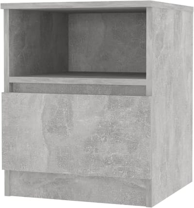 Nachtkastje - Bijzetkastje - Slaapkamer opberging - Met lade en plank - 40x40x50 cm - Betongrijs