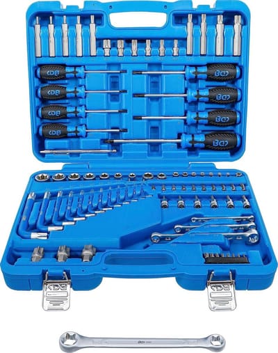 Gereedschapset - Dopsleutelset Torx - Klus Klussen - 84 Delig - 1/4" en 1/2" - Zilverkleurig