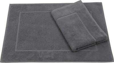 Set van 2 badmatten - premium kwaliteit - afmetingen 50 x 70 cm - 100% katoen - 650 g/m² - antraciet