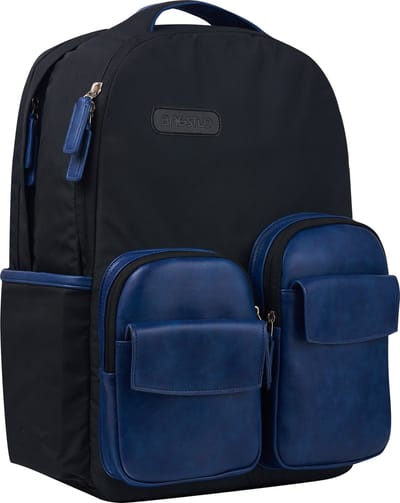 Buff Rugzak- Zwart Blauw - Black Blue - School bag - Werktas - Kantoortas - Tas - Schooltas - Rugtas - Backpack - Laptoptas Office bag - Reisrugzak- 26L