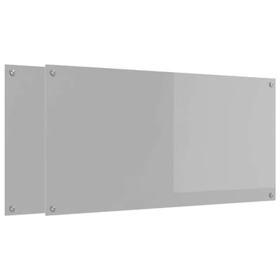 vidaXL - Keukenachterwand - 2 - st - Lichtgrijs - 120 - x - 60 - cm - gehard - glas