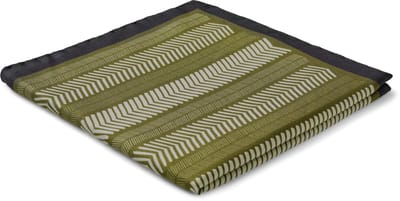 Virtuo | Zijden pochet met donkerbruin en beige streeppatroon