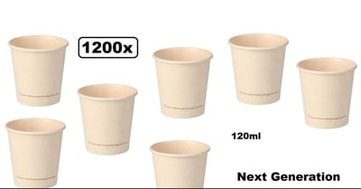 1200x Koffiebeker van suikerriet 120ml next generation - koffie beker thee koude en warme dranken 100% afbreekbaar next generation