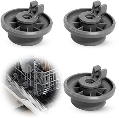 Wieltje voor onderste vaatwasserkorf — Set van 3 universele, extra stevige korfwieltjes — geschikt voor Bosch & Siemens — Snelle reparatie voor vaatwasserkorven & bestekmanden — Model 165314