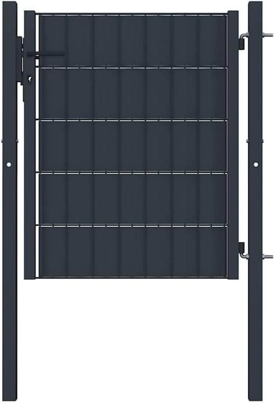 Tuinpoort PVC Staal - Hekwerk Poort - Tuin Toegang - Hoge Privacy - 100 x 100 cm - Antraciet