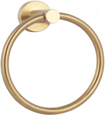 Dailygoods- Handdoekhouder Zwart - Ronde Handdoekring - Roestvrij Staal - Eenvoudige Wandmontage - Luxe Gepolijste Afwerking - Stijlvolle Badkamer Accessoire