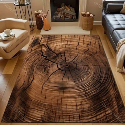 Vintage jaarringen Gedrukt Tapijt voor Slaapkamer Woonkamer Bedzijde Bank Vloermat Moderne Huisdecoratie Gebiedskleed Groot Formaat 100*120cm