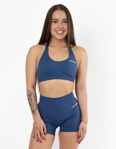 Divinity Sportbra | CAPO FINALE - Sportbra | XS | Kleur Metallic Blue | Sportkleding | Activewear | Gymkleding | Fitnesskleding | Sportoutfit | Fitness | Hardlopen | Crossfit | Yoga | Pilates | Krachttraining