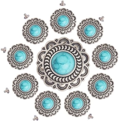 Dailygoody - Turquoise Knopen - Decoratieve Gesp - Vintage Bloem