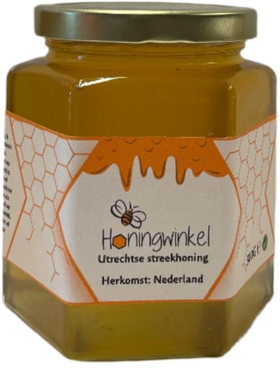 Utrechtse Streekhoning - 500g - Honingwinkel - Vloeibare Honing in een Honingpot
