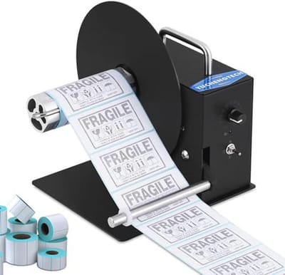 Automatische Etikettenopwikkelaar 100 mm - Tweeweg Label Rewinder met Instelbare Snelheid van 1-8 inch/s