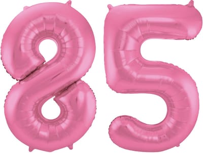 Folat Verjaardag Leeftijd folieballon - 85 jaar - roze - 86 cm - cijferballon groot