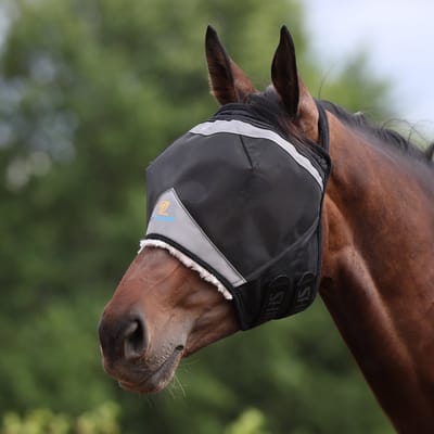 Shires Vliegenmasker zonder oren-Jet-Black-Pony